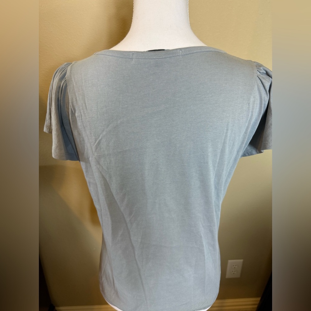 Eva Franco Anthropologie Gray Floral Embellished Women's Top size 8 ( medium ) - Picture 9 of 9